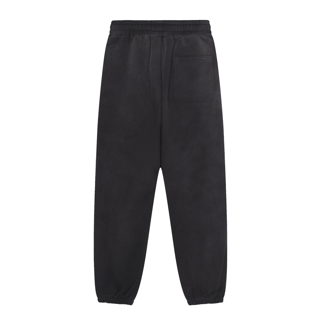 Eclipse Black Tracksuit Contrast-Stitched Fleece Jogger Sweatpants Streetwear Y2K