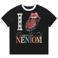 "I Love Property of NENIOM" Distressed Ringer Streetwear Tee