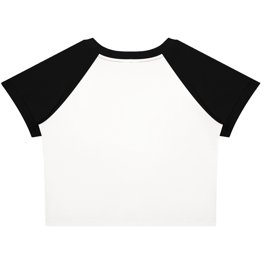 Crying Girl v2 Portrait Color-Block Raglan Crop Tee