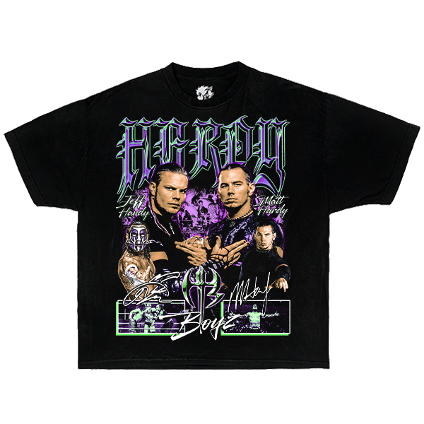 Hardy Boyz Chaos Tee Boxy Vintage Shirt Oversized Streetwear Y2K Graphic Wrestle Jeff