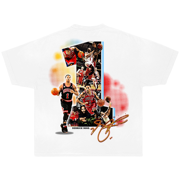 Retro Derrick Rose Boxy Vintage Shirt Oversized Streetwear Y2K Graphic Basketball Tees