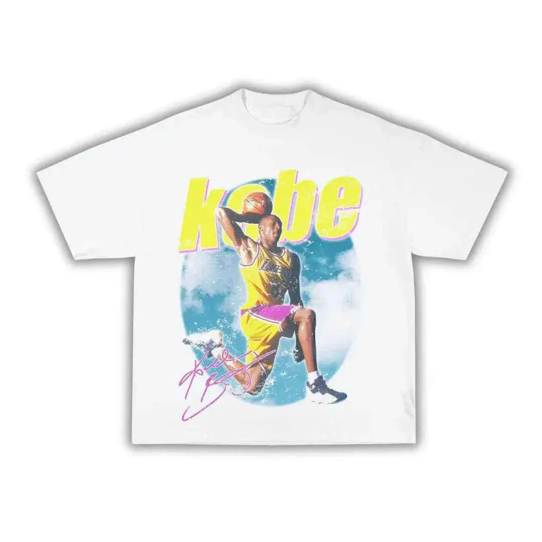 Bean High Fly Kobe Bryant Lakers Boxy Vintage Graphic Oversized Shirt Retro Basketball Tee Streetwear Y2K