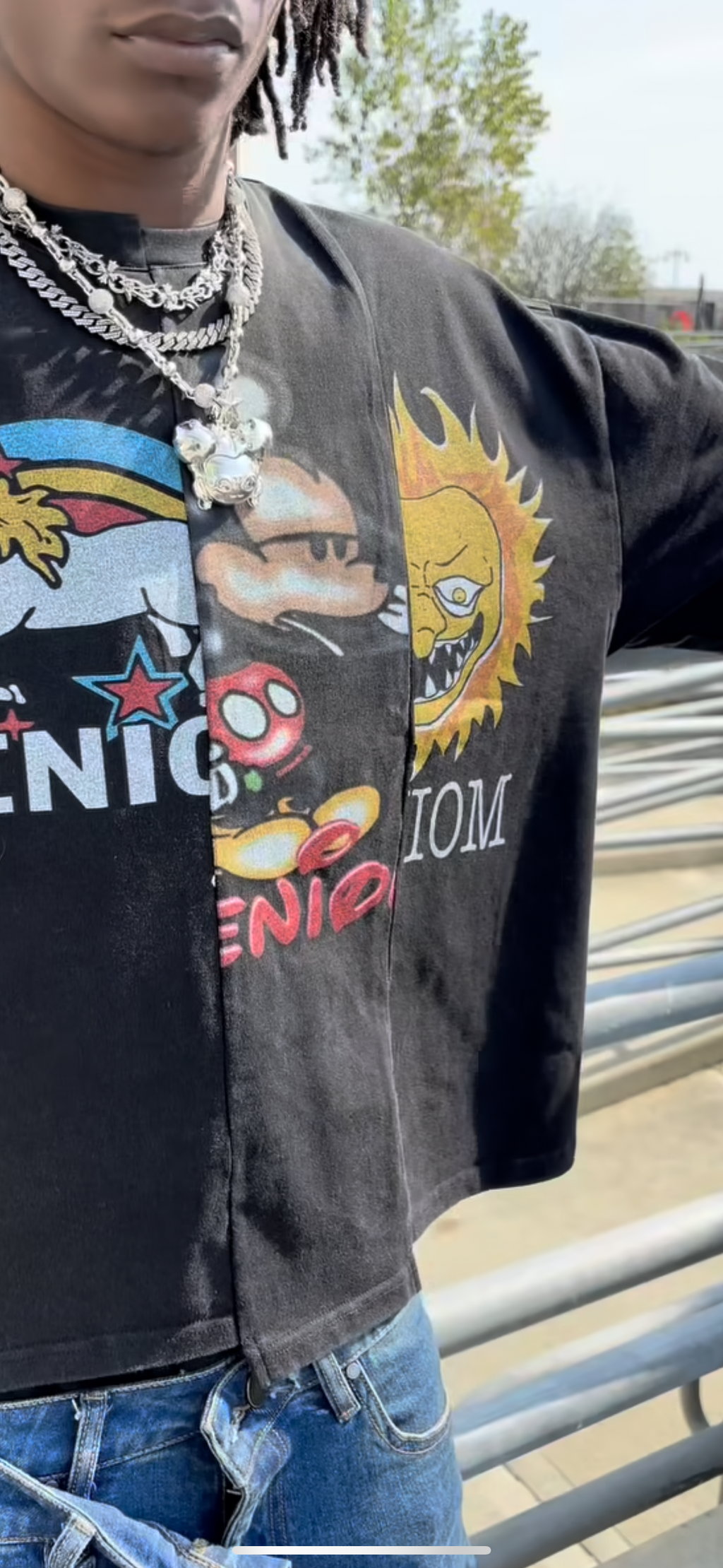 ★ LIMITED ★ NENIOM UNEVEN CHARACTERS SHIRT OVERSIZED BOXY STREETWEAR Y2K