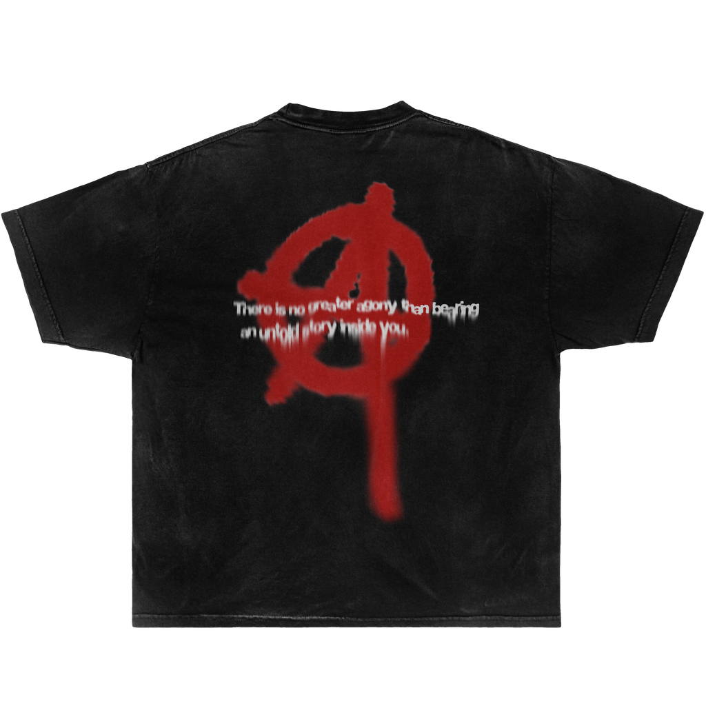 Agony Ghost Vintage Boxy Shirt Oversized Streetwear Graphic Tees Y2K