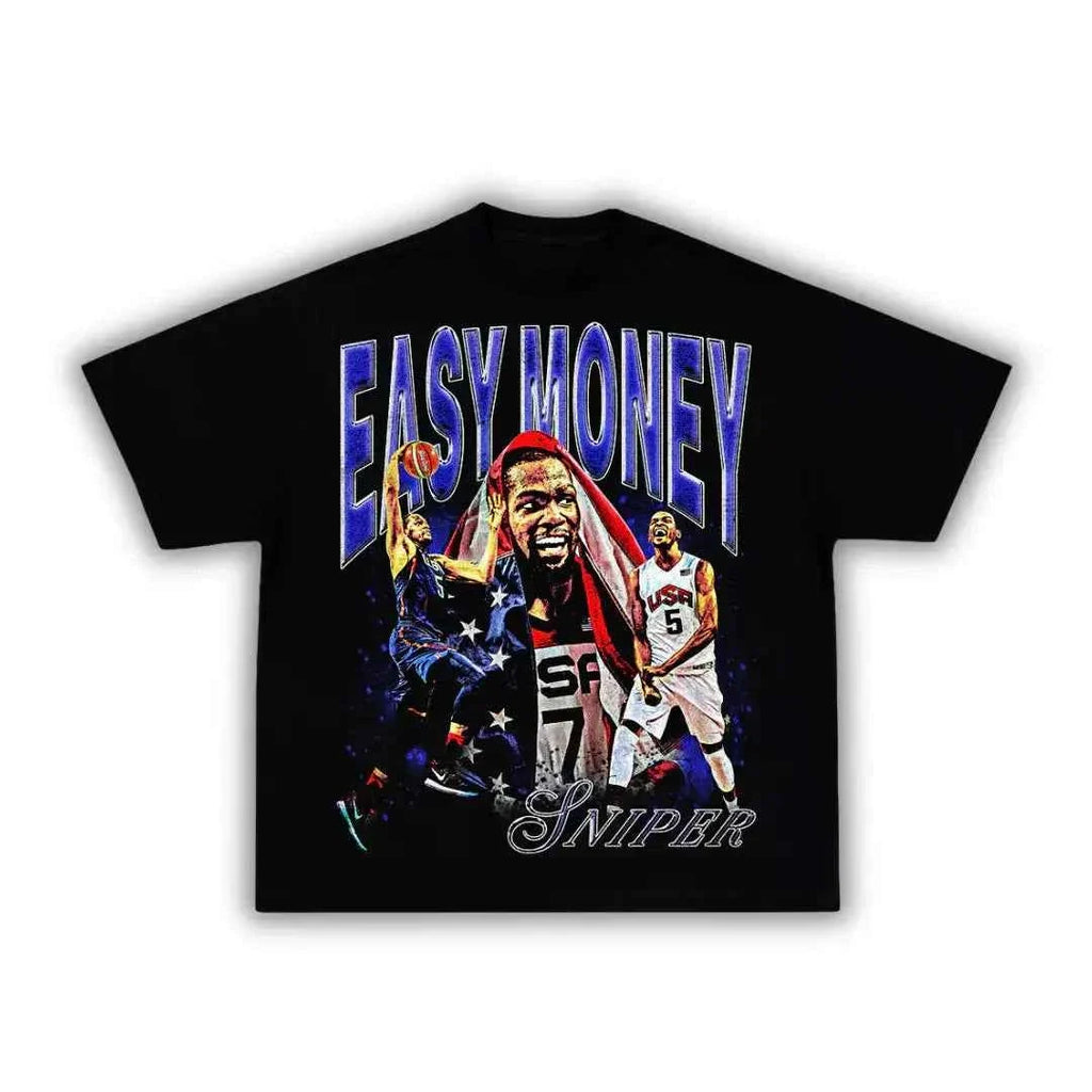 Easy Money KD Kevin Durant Boxy Vintage Graphic Oversized Retro Basketball Tee Streetwear Y2K