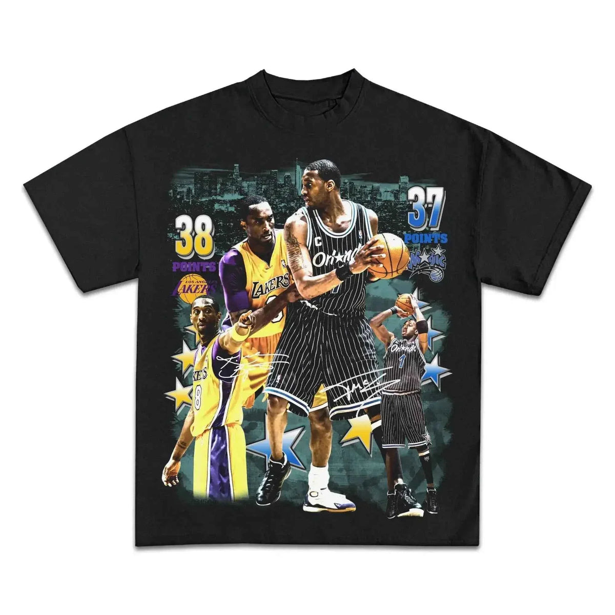 2004 KOBE BRYANT VS TRACY MCGRADY FACE-OFF Boxy Vintage T-Shirt Oversized Shirt Tee Streetwear Y2K