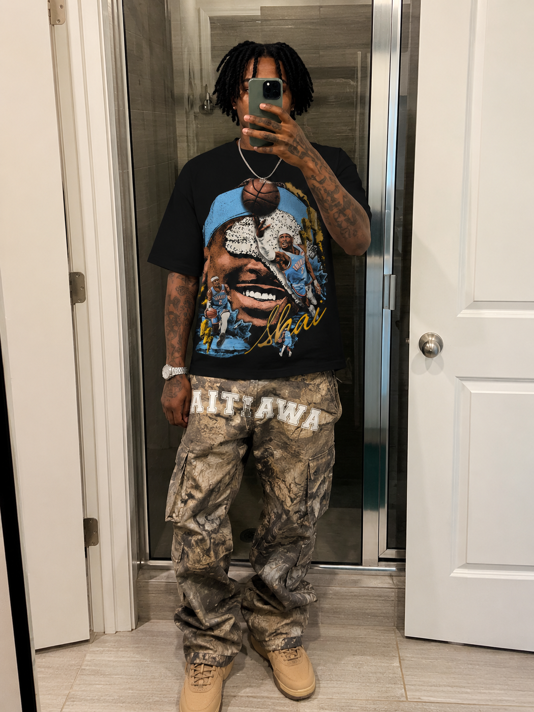 Shai Gilgeous-Alexander OKC Basketball Boxy Shirt Vintage Bootleg Streetwear Oversized Graphic Tee