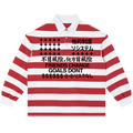 Friends Change, Money Don't Collared Color Block Stripe Polo Shirt Y2K White / Red / Black