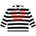Friends Change, Money Don't Collared Color Block Stripe Polo Shirt Y2K Black / White / Red