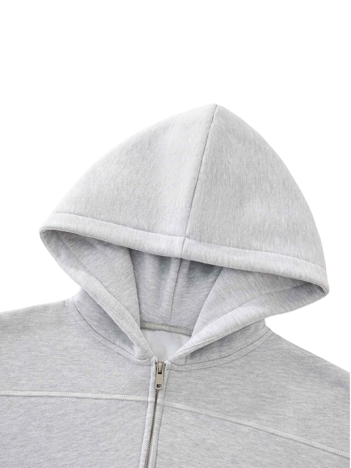 Phantom Core Grey Tracksuit Contrast-Stitched Boxy Fleece Zip Up Hoodie Streetwear Y2K