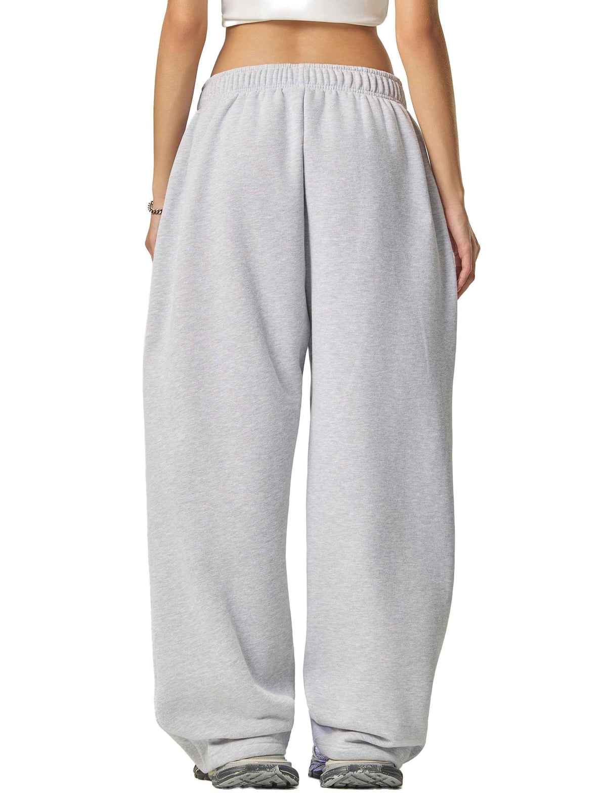 Phantom Core Grey Tracksuit Contrast-Stitched Fleece Sweatpants Streetwear Y2K