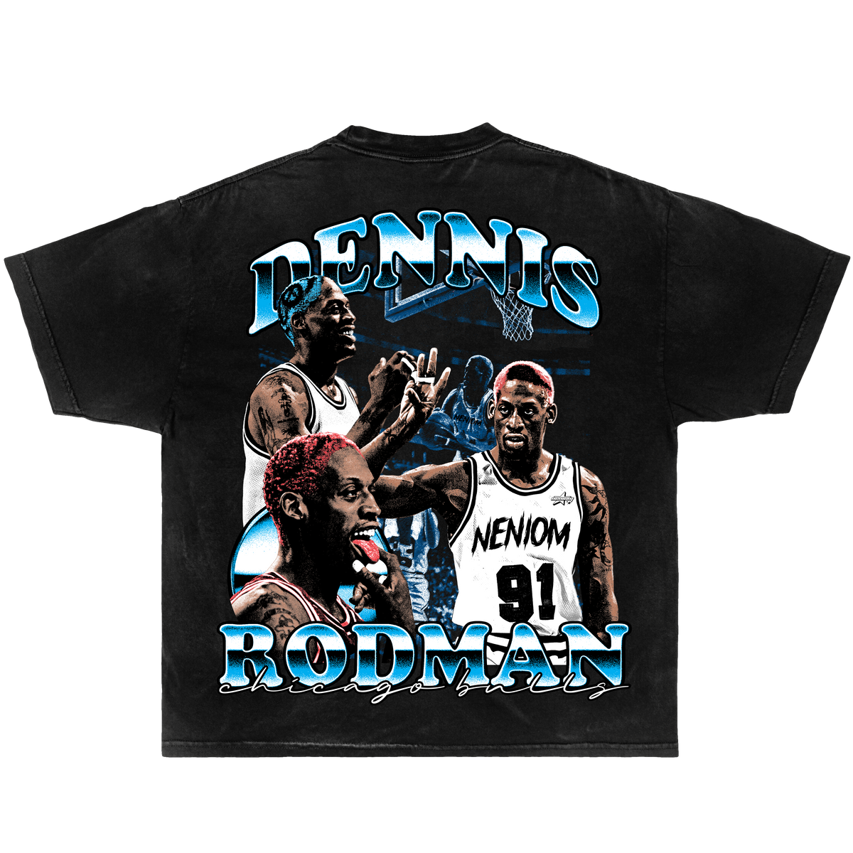 Dennis Rodman Legend Bulls Vintage Oversized Boxy Basketball Shirt Streetwear Y2K