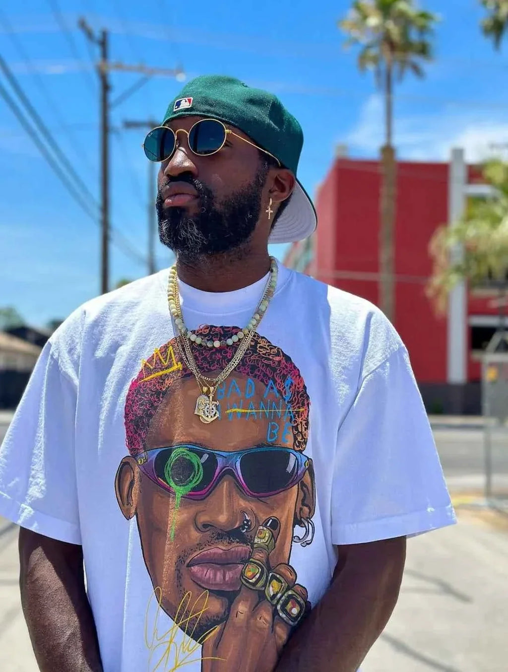Dennis Rodman Art Big Face Boxy Vintage Graphic Basketball Retro Oversized Tee Streetwear Y2K