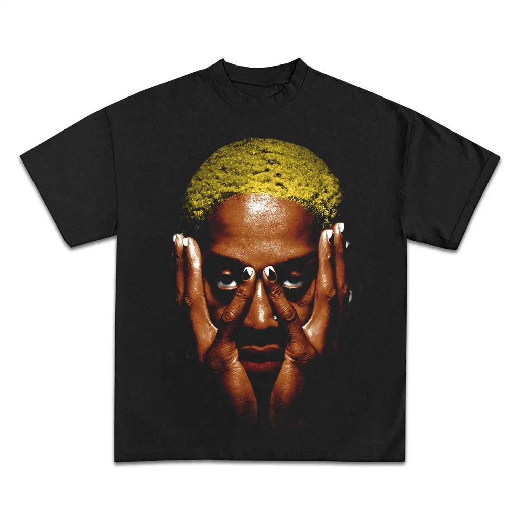 Dennis Rodman Yellow Jumbo Graphic Boxy Shirt Vintage Oversized Unisex Tees Streetwear Y2K