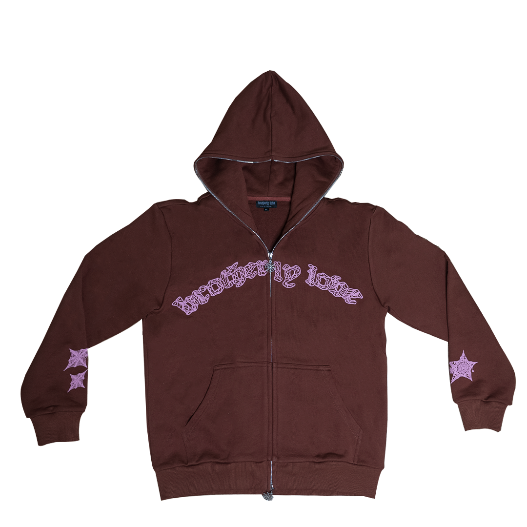BL WEBSTAR FULL ZIP HOODIE (BROWN/PINK)