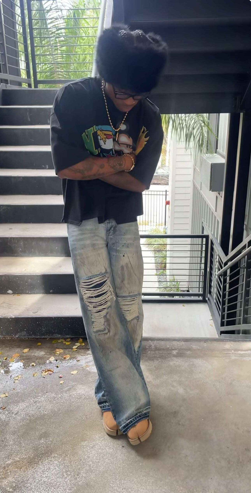 ★ LIMITED ★ NENIOM UNEVEN CHARACTERS SHIRT OVERSIZED BOXY STREETWEAR Y2K