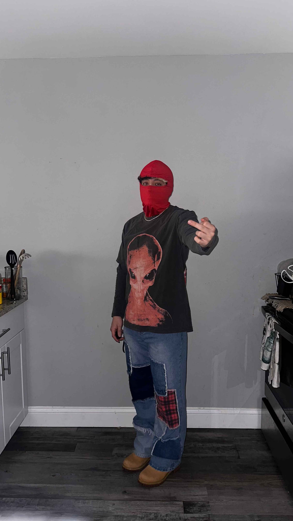 District 9 Faded Vintage Faded Long Sleeve Streetwear Y2K