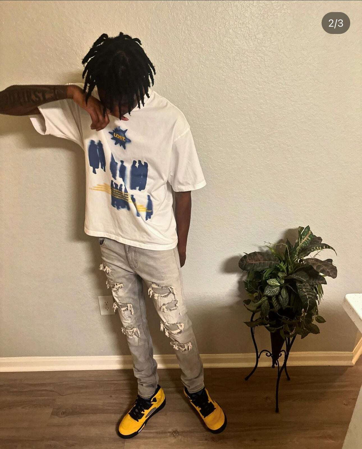 Lost White Vintage Boxy T-Shirt Oversized Streetwear Graphic Tee Y2K