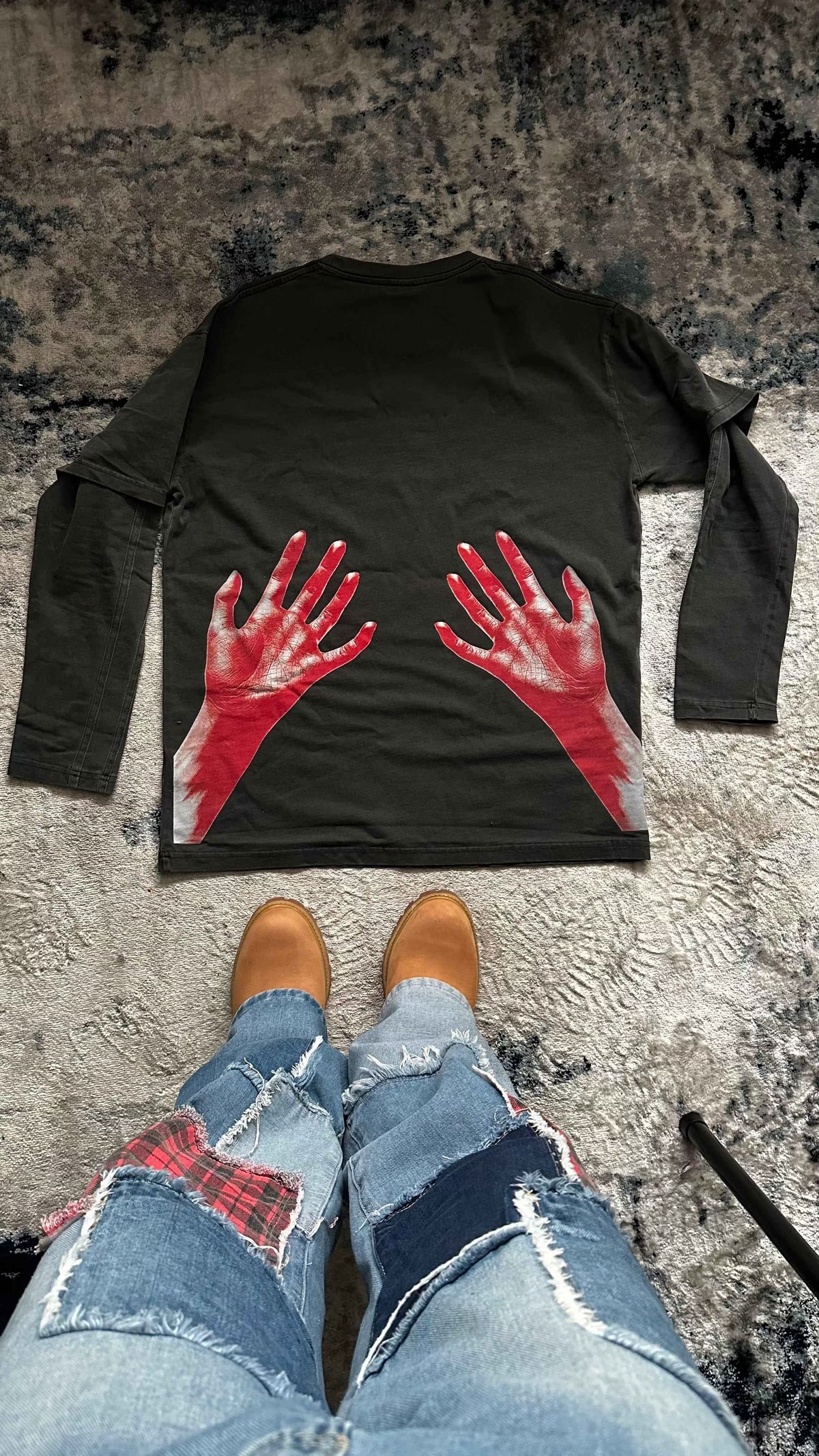 District 9 Faded Vintage Faded Long Sleeve Streetwear Y2K