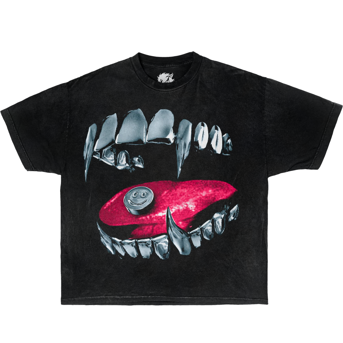 Neniom Grillz Happy Perc Boxy Vintage Shirt Oversized Graphic Unisex Tee Streetwear Y2K