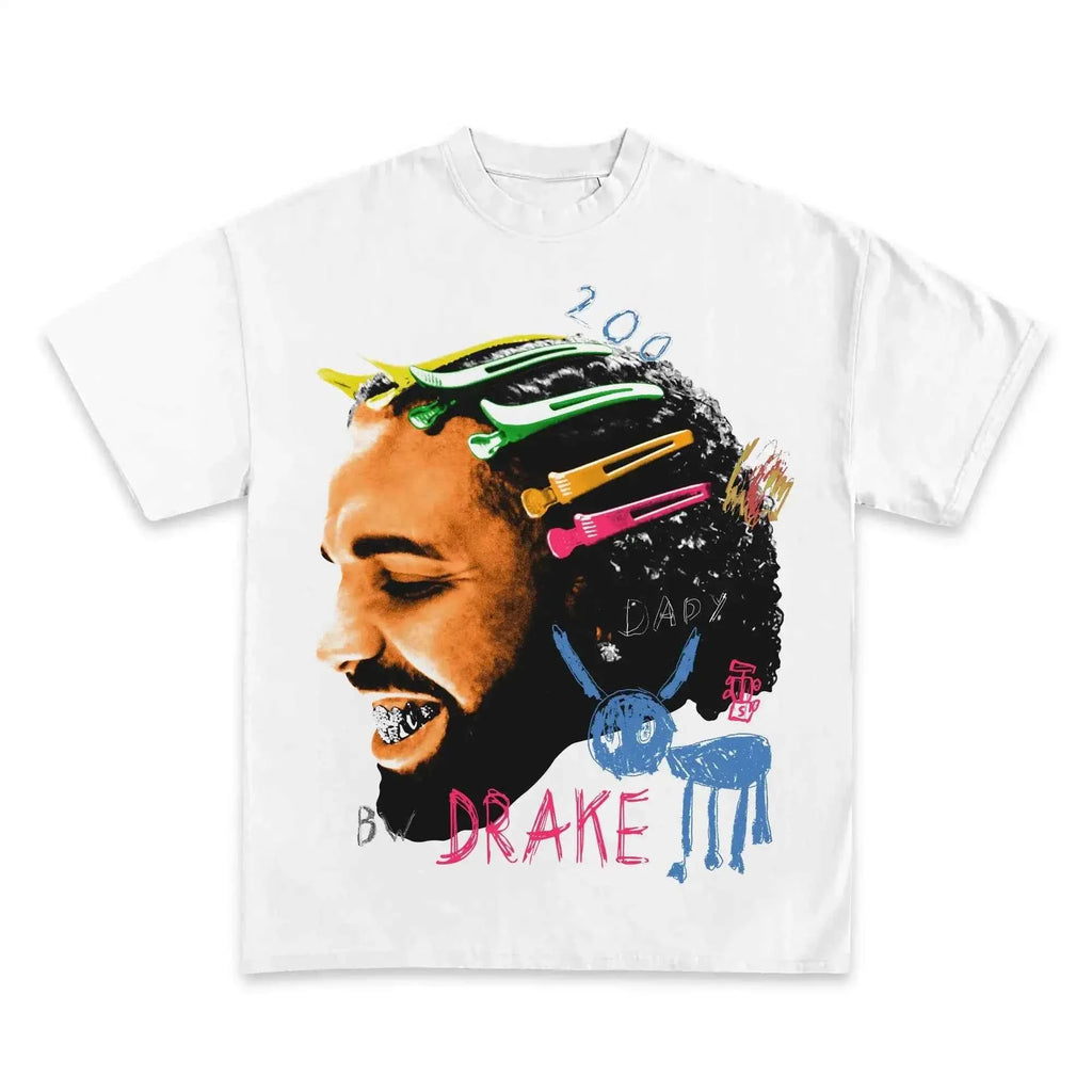 Drake Dogs Boxy Vintage Shirt Streetwear Artist Oversized Graphic Unisex Rap Tees Y2K