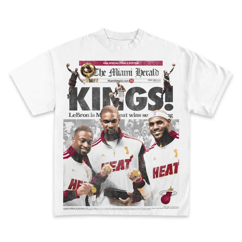 Miami Heat Championship Graphic BoxyT-Shirt Vintage Shirt Streetwear Y2K Basketball Tee Oversized Retro