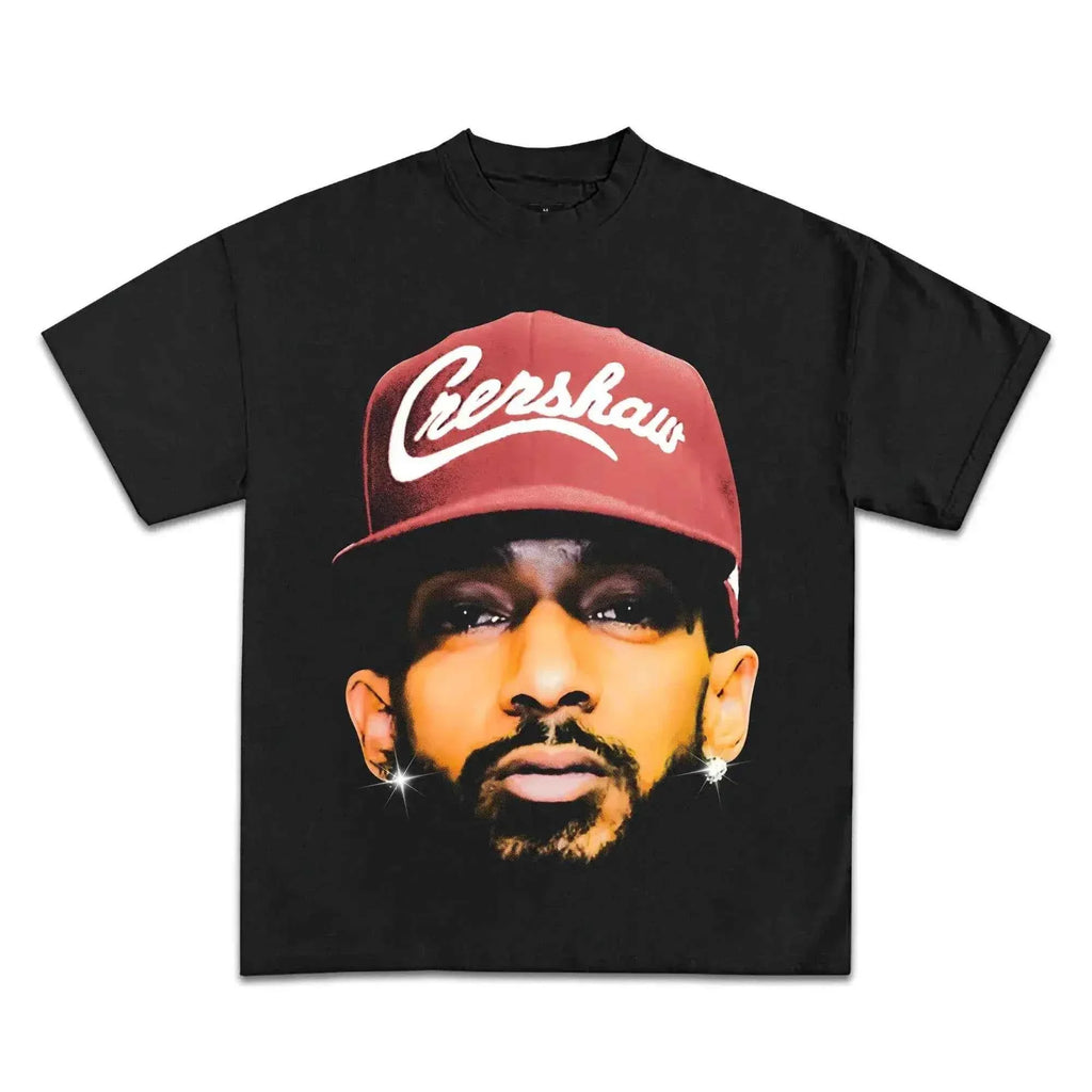 NIPSEY HUSSLE Boxy Vintage T-Shirt Rap Tee Streetwear Y2K Hip Hop Oversized Shirt Unisex Retro