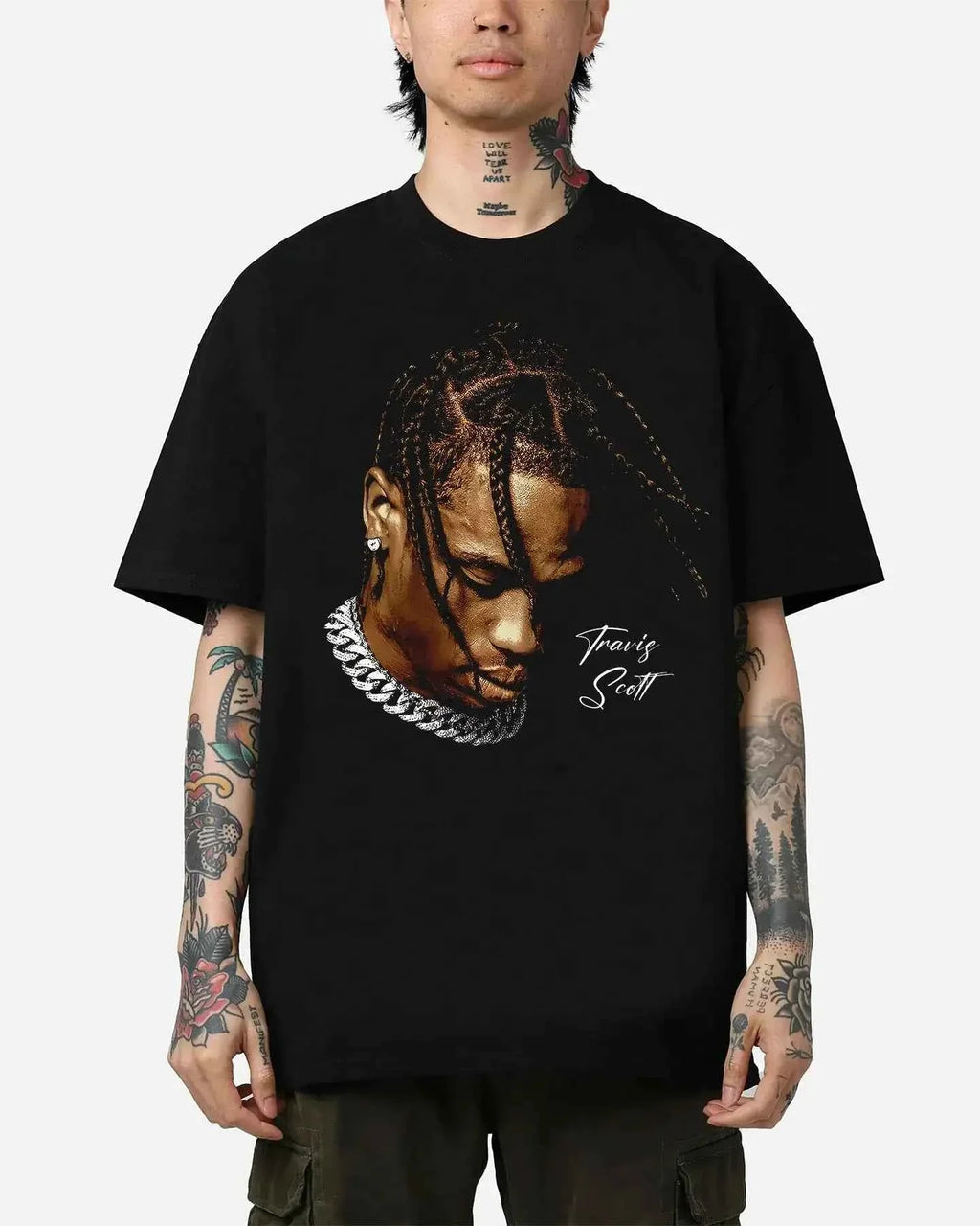Travis Scott Big Head Boxy Vintage Shirt Graphic Oversized Retro Tshirt Music Tee Streetwear Y2K