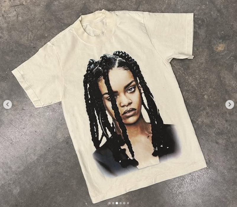 Rihanna Face Boxy Vintage Shirt Graphic Artist Hip Hop Rap Unisex Tee Oversized Streetwear Y2K
