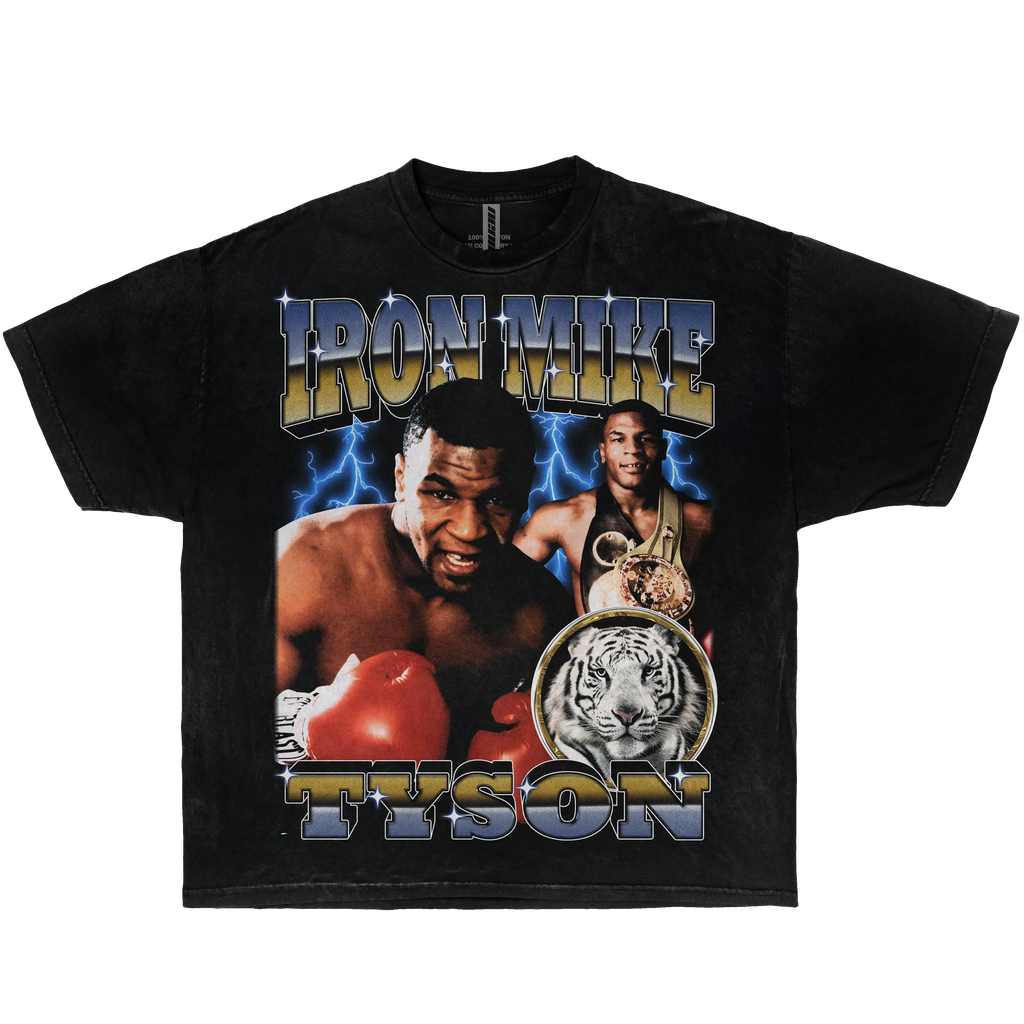 IRON MIKE TYSON VINTAGE BOXY T SHIRT OVERSIZED STREETWEAR TEES Y2K GRAPHIC