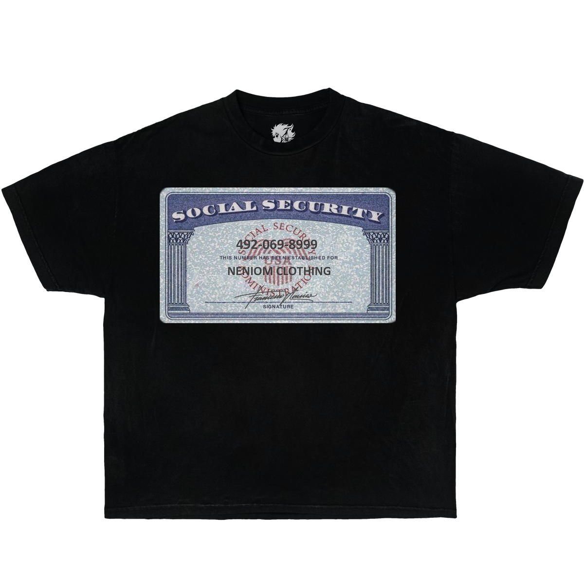 Social Security Card Boxy Shirt Streetwear Y2K Vintage Oversized Graphic Unisex Tees
