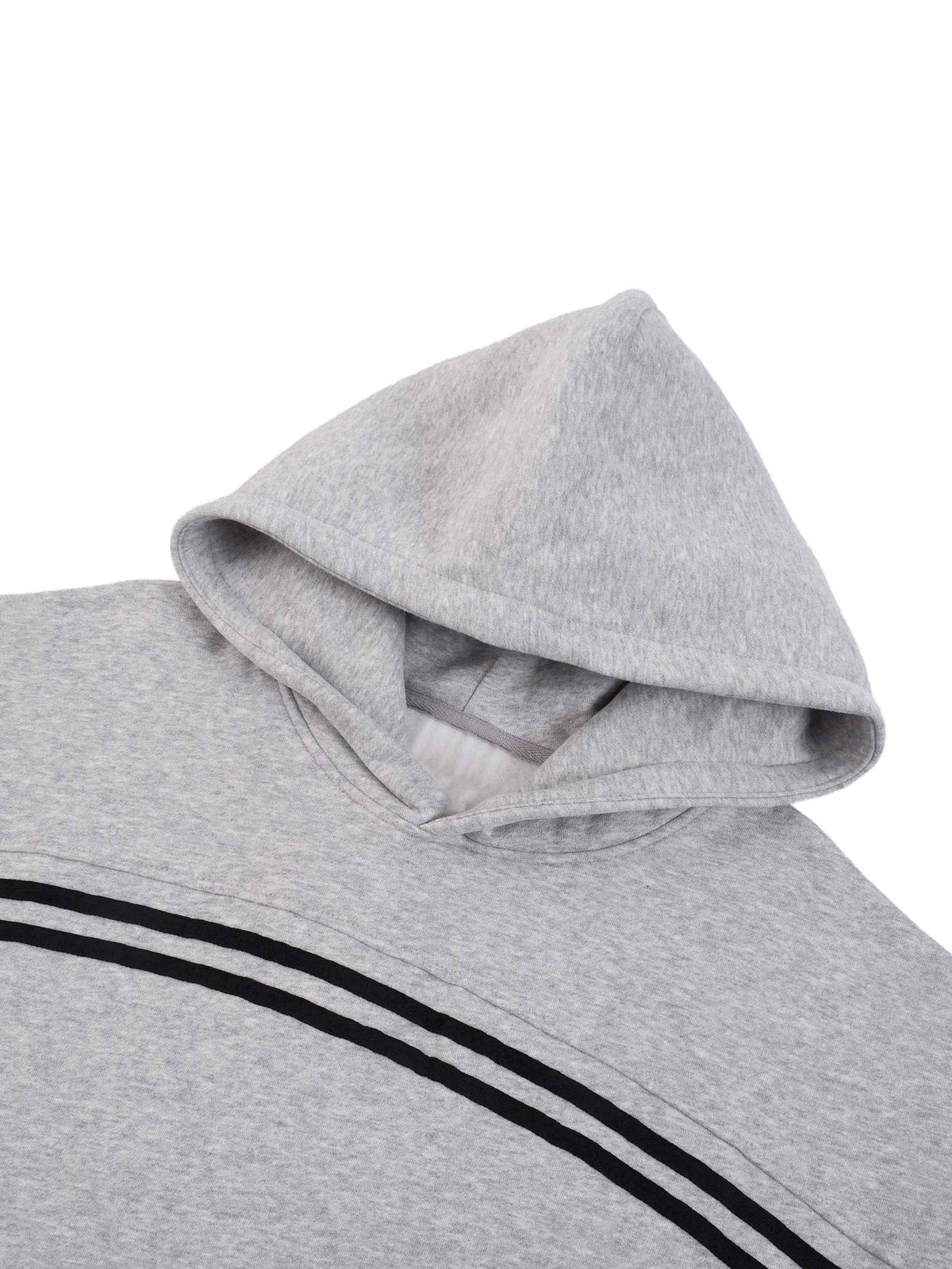 Grey Eclipse Track Sun Fade Hoodie Contrast Tape Fleece Streetwear Oversized Y2K Tracksuit Set