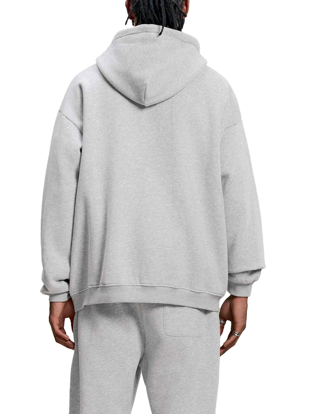 Grey Eclipse Track Sun Fade Hoodie Contrast Tape Fleece Streetwear Oversized Y2K Tracksuit Set