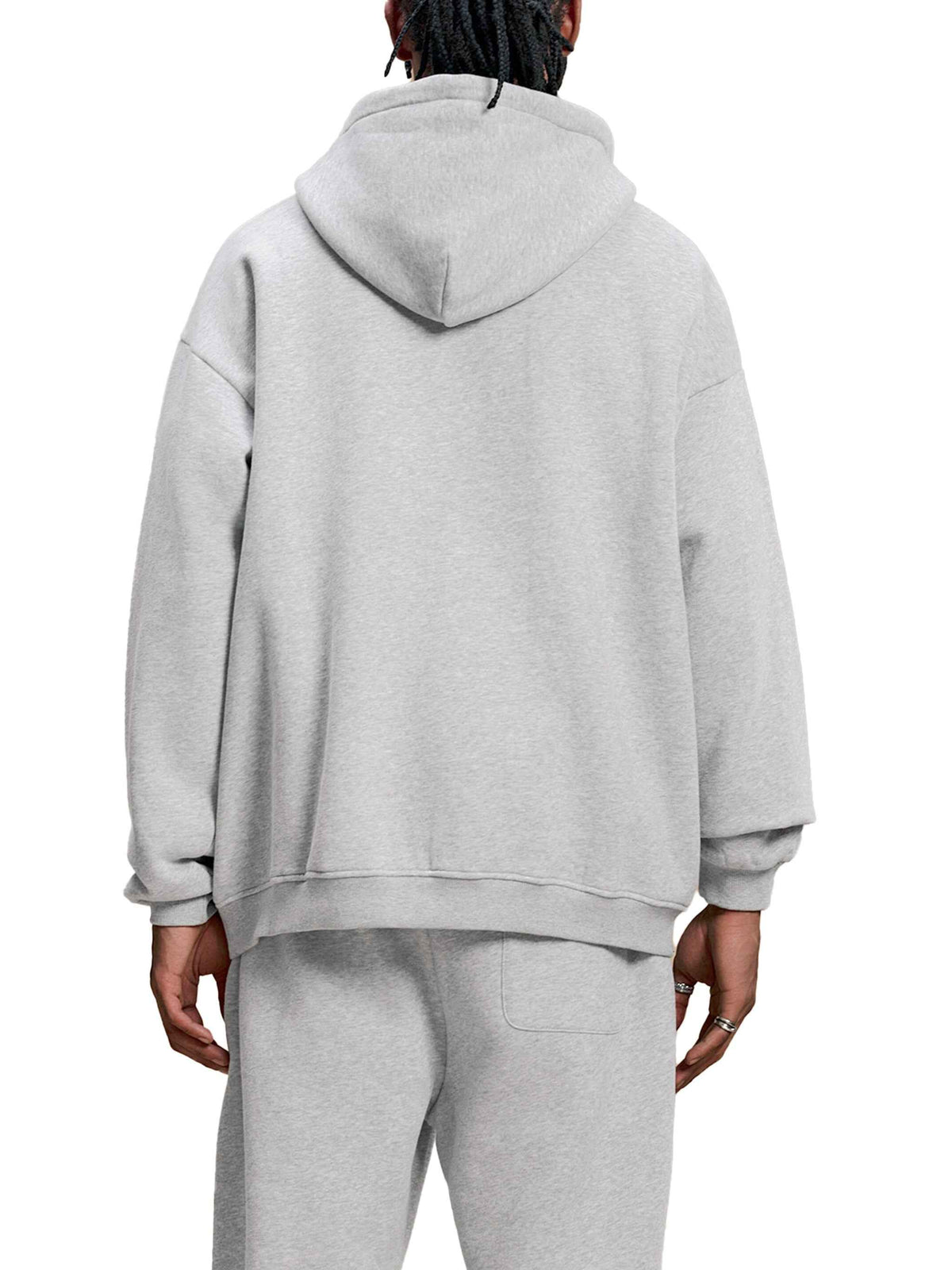 Grey Eclipse Track Sun Fade Hoodie Contrast Tape Fleece Streetwear Oversized Y2K Tracksuit Set
