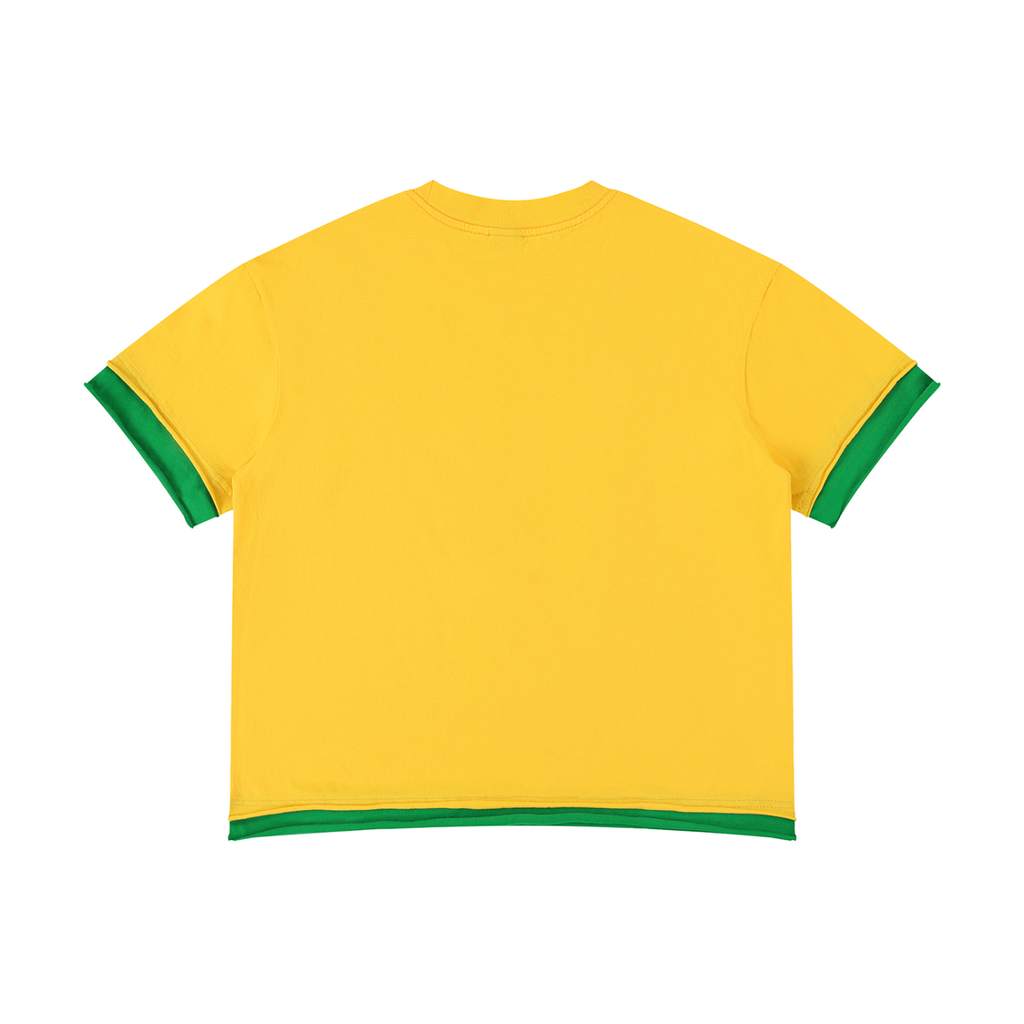 Neniom Color Block Oversized Boxy Tee – Yellow/Green
