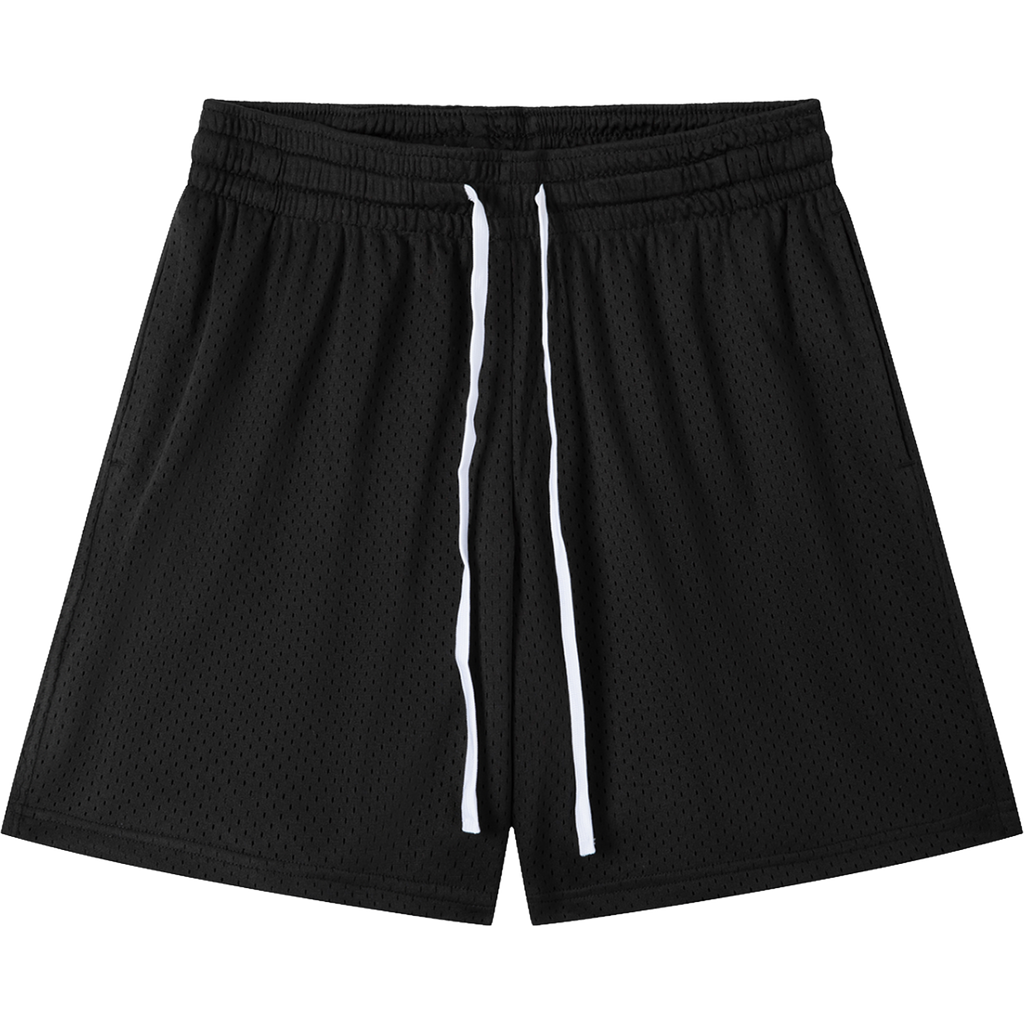 Essential Mesh Drawstring Shorts – Black