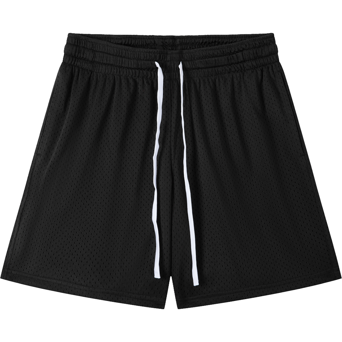 Essential Mesh Drawstring Shorts – Black