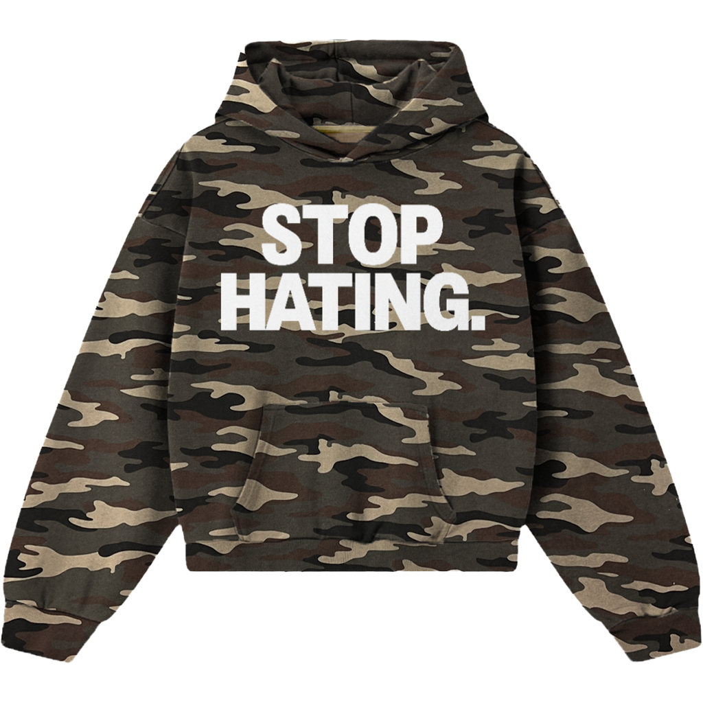 NENIOM "STOP HATING" Army Camo Heavyweight Hoodie