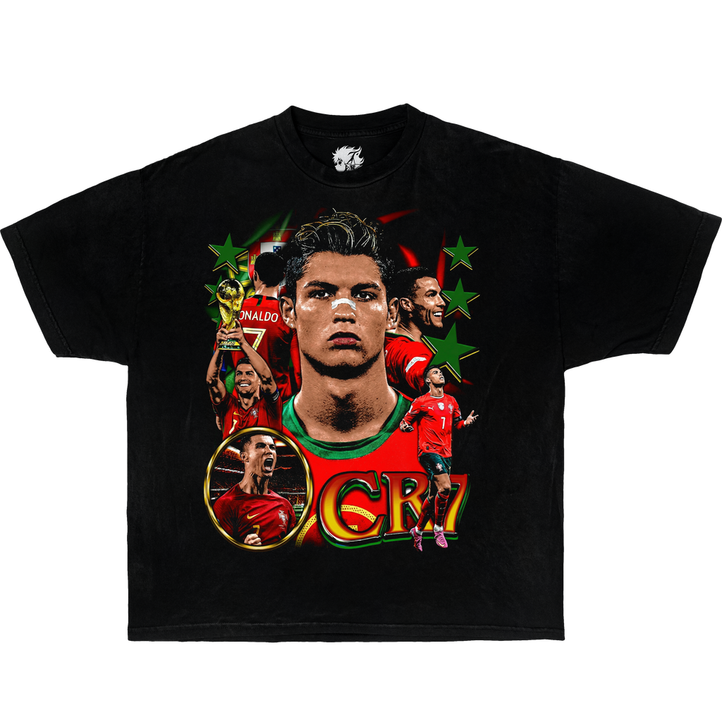 CR7 Cristiano Ronaldo Shirt Vintage Boxy Bootleg Soccer Tee Streetwear Y2K Oversized Graphic
