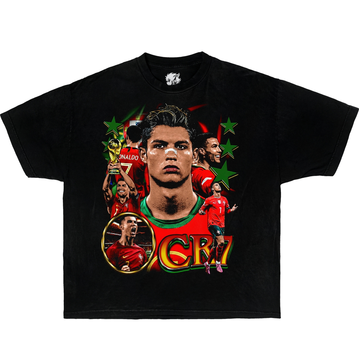CR7 Cristiano Ronaldo Shirt Vintage Boxy Bootleg Soccer Tee Streetwear Y2K Oversized Graphic