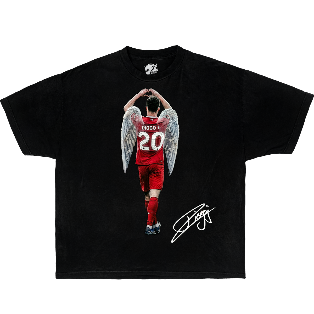Diogo Jota Angel Tribute Boxy Shirt Soccer Tee Streetwear Y2K Oversized Graphic