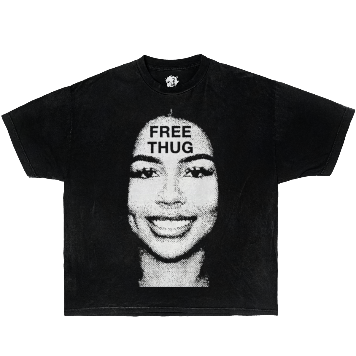 Free Thug Thugger Boxy Vintage Shirt Streetwear Unisex Graphic Tees Y2K