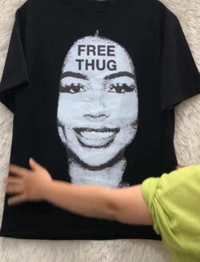 Free Thug Thugger Boxy Vintage Shirt Streetwear Unisex Graphic Tees Y2K