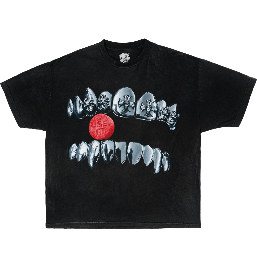 Chrome Heart Cross Grillz Boxy Vintage Shirt Oversized Unisex Graphic Tee Streetwear Y2K