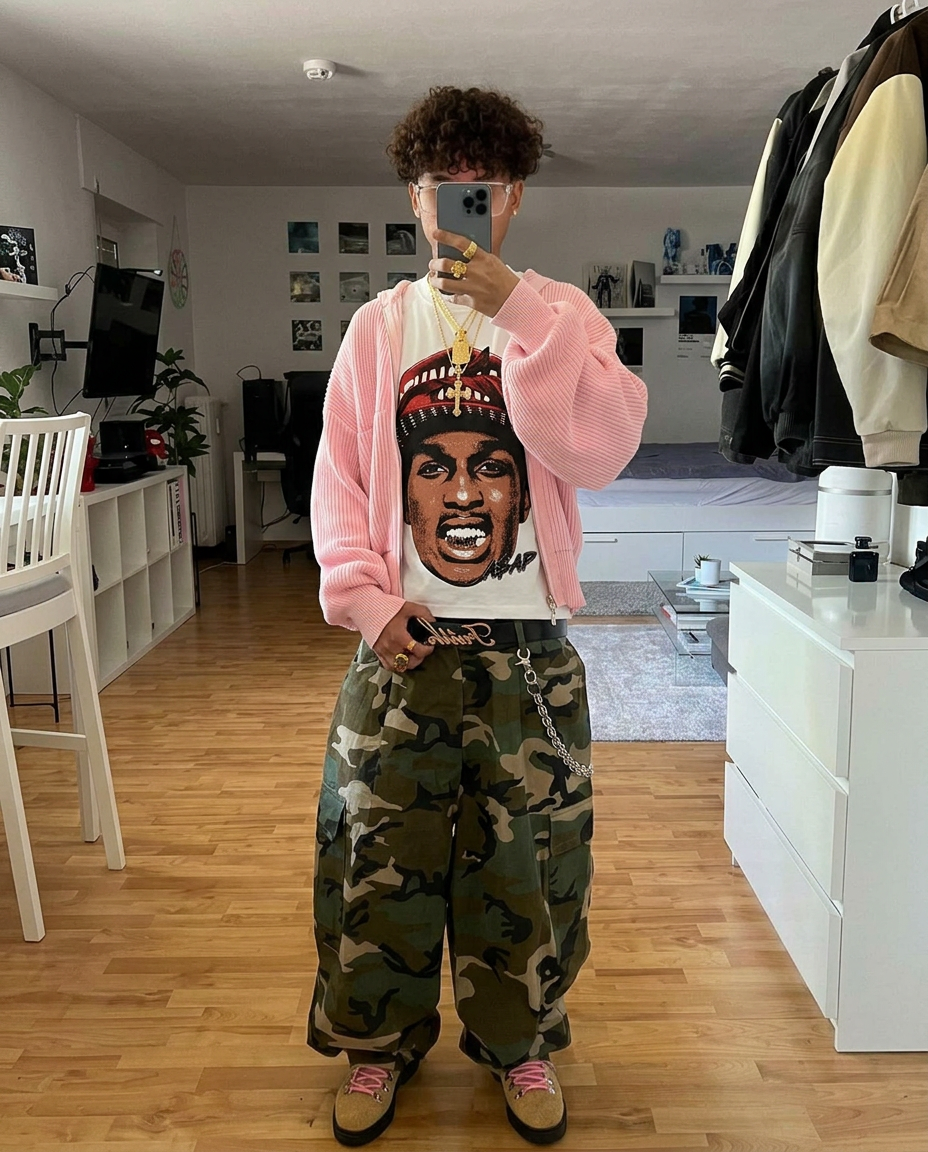 A$AP Rocky Hood Boxy Shirt Vintage Bootleg Streetwear Tee Y2K Oversized Graphic