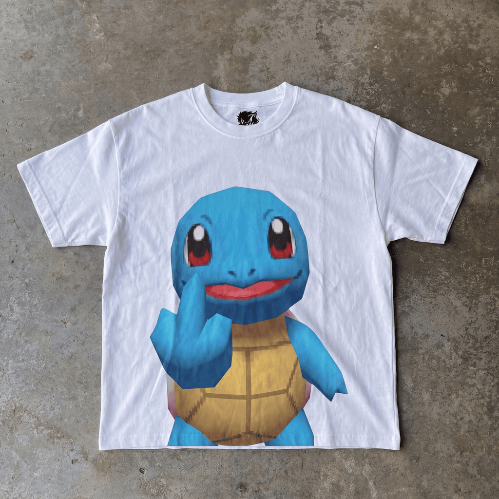 Unhappy Squirtle Graphic T-Shirt Cute Anime Gaming Tee Y2K Pokémon Shirts
