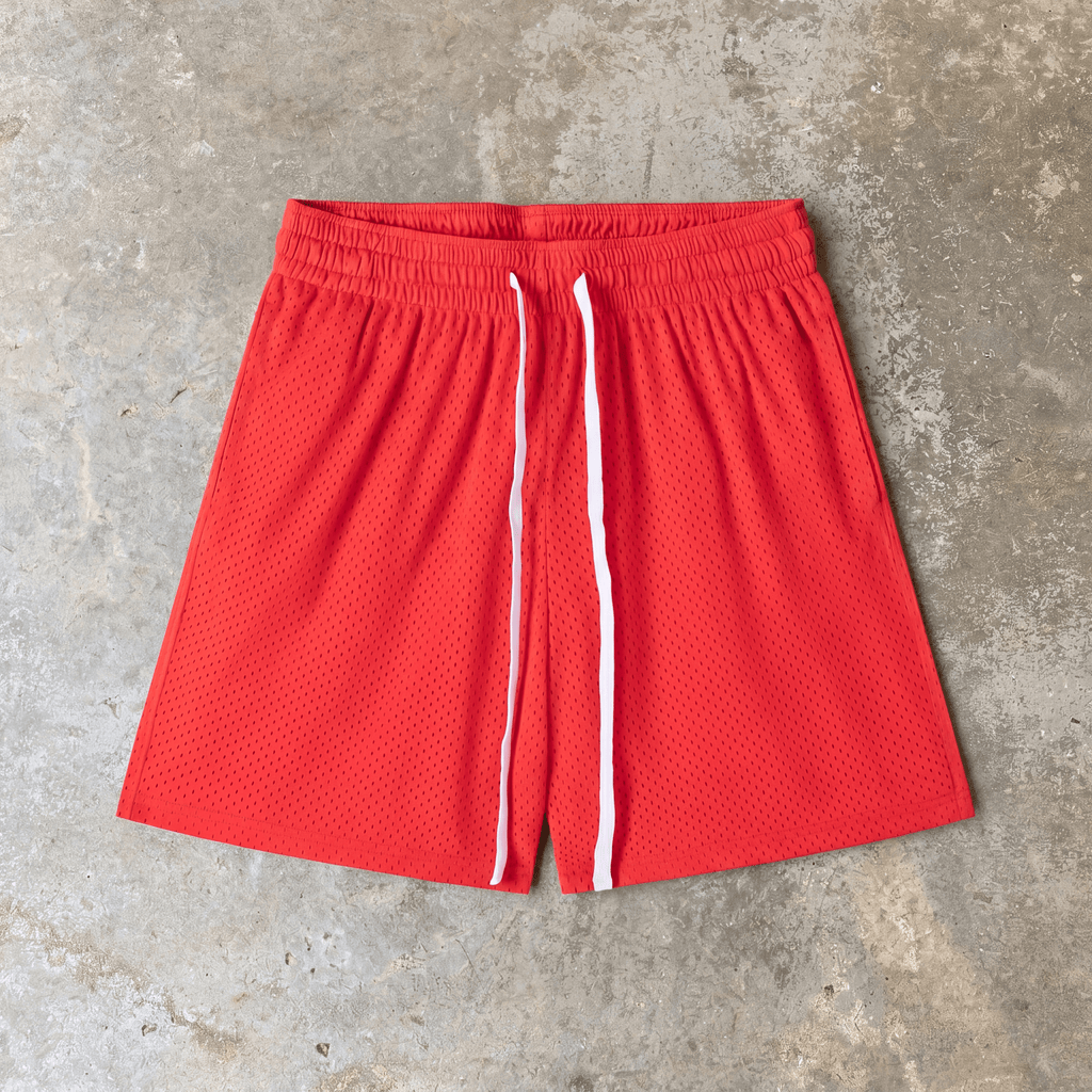 Everyday Mesh Drawstring Shorts – Dragon Red
