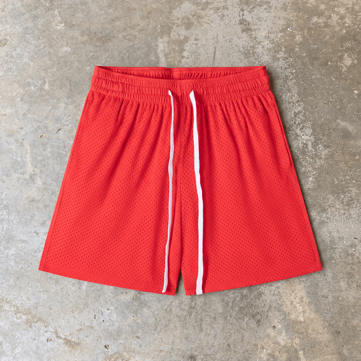 Everyday Mesh Drawstring Shorts – Dragon Red