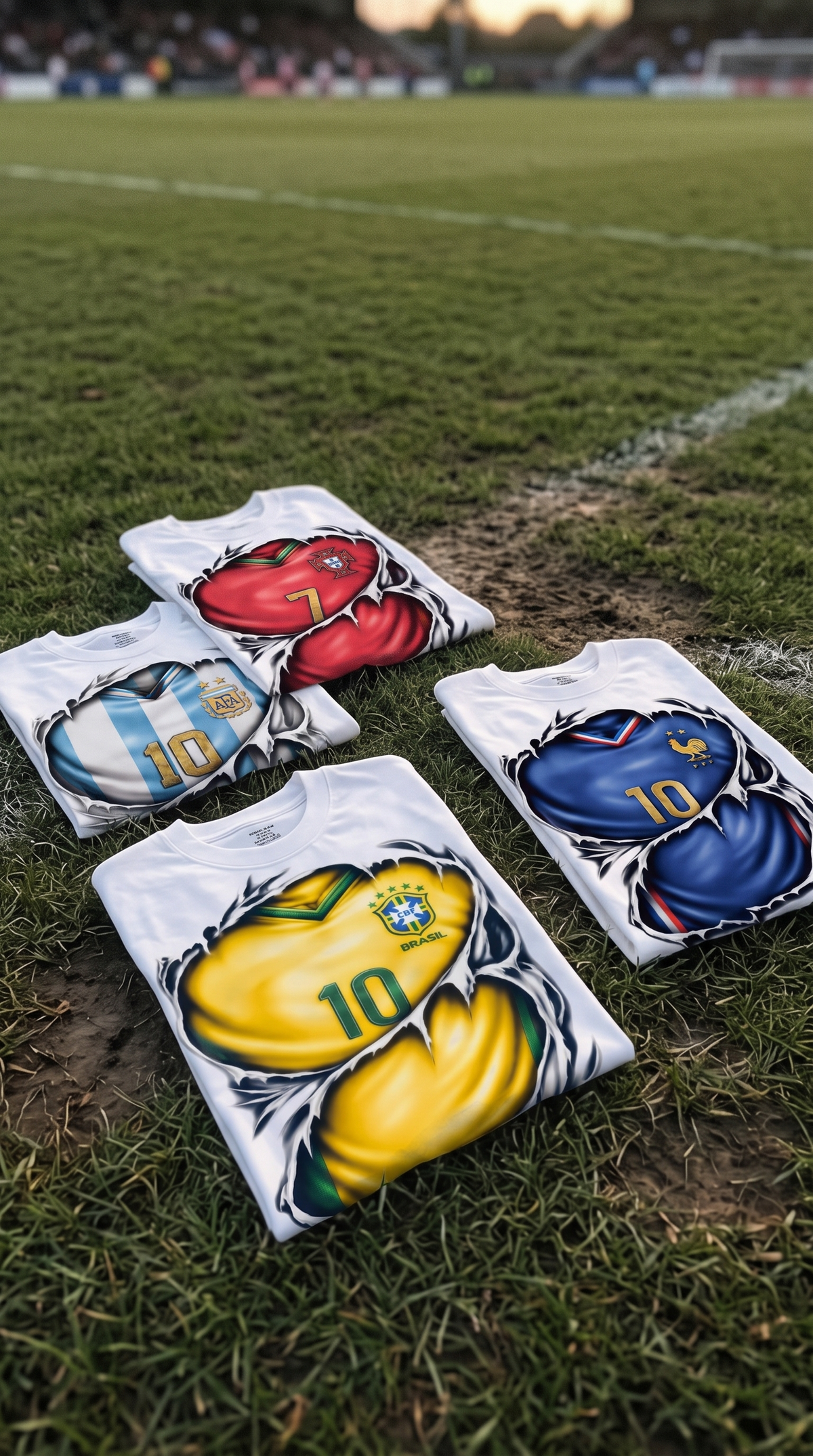 Argentina Soccer Jersey Boxy Oversized Cropped T-Shirt | AFA #10 Ripped Streetwear Tee