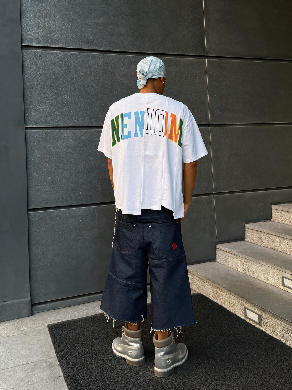 ★ LIMITED ★ NENIOM UNEVEN CHARACTERS SHIRT OVERSIZED WHITE BOXY STREETWEAR TEE